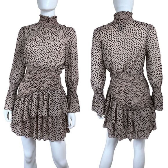 Hello Molly Dresses & Skirts - Hello Molly Don't Take It Personal Size S Smock Ruffle Tier Animal Mini Dress